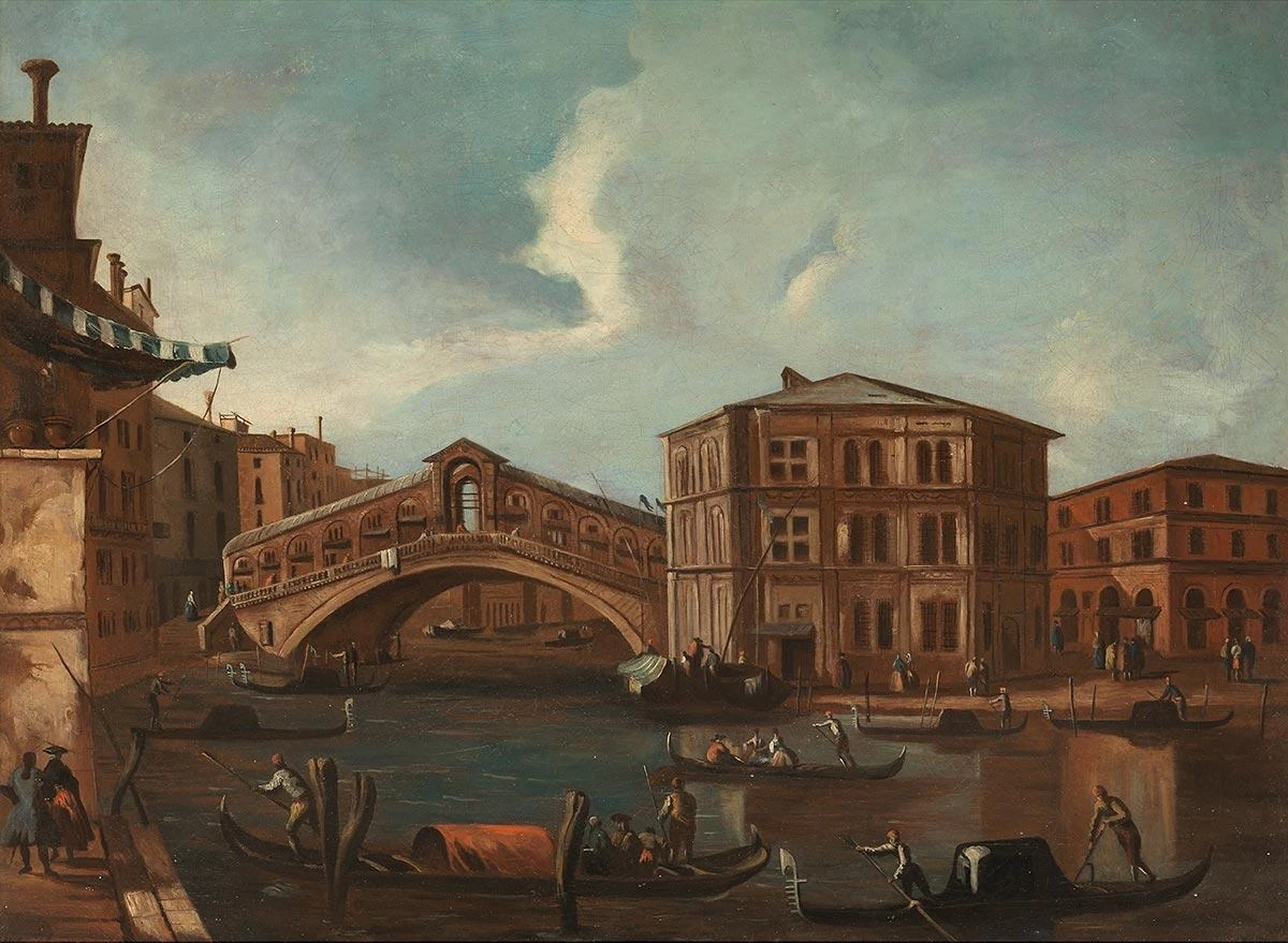 Veduta del Ponte di Rialto e il Palazzo dei Camerlenghi